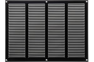 STEINBERG14 Negro 400x300 mm Rejilla de Ventilacion con Mosquitera, Metalica