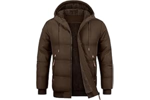 TOMEEK Manteau Homme Hiver Thermique Veste Polaire Manteaux Parka Chaud Blousons Doublure épaisse Hommes Hiver Veste Coupe-vent Jacket avec Capuche Zippé Poches