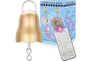 SuLiao Spinner a vento alimentato a batteria, motore a sfera da discoteca lento con telecomando, 3 modalità di velocità di rotazione – oro piccola culla mobile rotante ornamento appeso campanello a