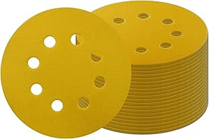 GZKTY 100PCS 125mm Sanding Discs, 8 Hole 5 Inch Round, Grit 600 Sanding Discs Pads for Random Orbital Sander Pads