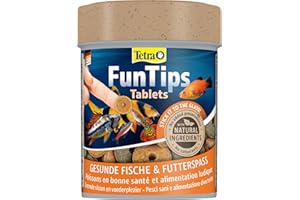 Tetra FunTips Tablets - an der Aquarium-Scheibe haftende Futtertabletten, optimal zum Beobachten der Fische geeignetes Fischfutter, 165 Tabletten