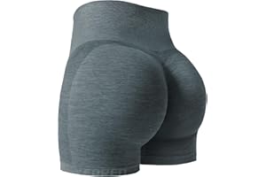 YEOREO Women Gym Short High Waist Tummy Control Scrunch Butt Seamless Workout Butt Lifting 5" Cycling Shorts