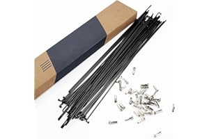 LUXU 14G - Raggi in acciaio curvo, diametro 2 mm, 36 raggi per bicicletta e 36 capezzoli, per mountain bike, downhill, trekking, city bike (110 mm - 149 mm)