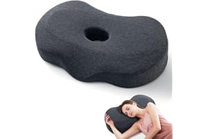 SeiriHelper Ergonomisches Piercing Kissen Ohr, Memory-Schaum Kissen mit Loch, Abnehmbarer und Waschbarer Bezug, 55 * 35 * 9cm (Dunkelgrau)