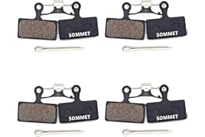 4 Pares SOMMET Pastillas Freno Disco Semi-metálico para Shimano Deore M615 / SLX M666 M675 / XT M785 / XTR M960 M985 M988 / Alfine S700