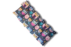 FRANZIS NÄHSTUBE Cuscino per fossa di ciliegio 50x20cm Gufo grigio Terapia del caldo e del freddo Cuscini in grani 100% cotone