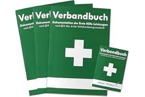 HM ARBEITSMEDIZIN 3er - Pack Verbandbuch - Meldeblock für Arbeitsstätten (GRÜN - DIN A5) - einzeln entnehmbare Seiten (DSGVO konform) Verbandbücher aktuelle Ausgabe