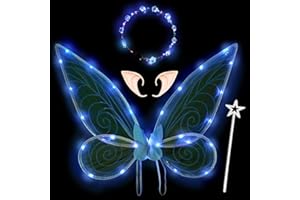 YOUYIKE Zestaw kostiumowy skrzydła wróżki, skrzydła wróżki dla dorosłych, skrzydła motyla, wróżki, kostium dla kobiet, dziewcząt, skrzydła motyla, skrzydła elfów, na karnawał, Halloween, cosplay