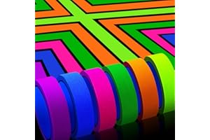 Whaline Fluoreszierendes Band, Neonband, 6 Farben, Lichtband, Dekoration, reflektierendes Klebeband (1,3 cm x 16,5 Fuß)