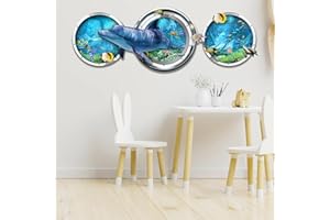 astylishome Wall Sticker Sea Life Ocean Fish Stickers for Bathroom Animals Decals for Nursery Shark Under The Seas Walls Murals for Kids Bedroom Boys Girls Room 1517