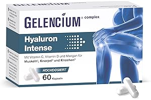 GELENCIUM® Hyaluron Intense | Höchste Hyaluron-Tagesdosis: 500mg | Hochmolekular: 2.000-4.000 kDa | Patentierter & studienbasierter Rohstoff (GreenIuronic®)