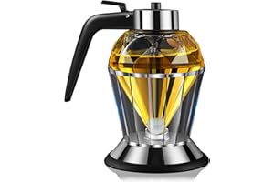 OTUFAN Dispenser Olio da Cucina - Oliera E Acetiera - Struttura in Vetro Spesso Base di Supporto Poligonale Elevata Trasparenza a Prova di Perdite Dispenser per Tipo di Pressa per Sciroppo Olio da Cucina