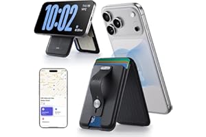 ESR für MagSafe Wallet, RFID Schutz, Geo iPhone Wallet Ständer, Funktioniert mit Find My, Geldbörse Tracker, Magnetische Kartenhalter für iPhone 17/16/15/14/13/12, Nicht für 13/12 Mini, Schwarz