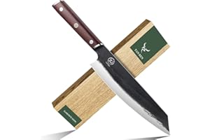 TAN REN Coltelli da Chef, 33 cm coltelli da chef professionali, Coltelli da Chef Santoku acciaio al Carbonio, coltello da cucina giapponese Coltello Chef per Casa/Ristorante
