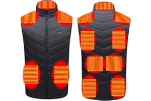 LJHH Gilet Chauffant Homme et Femme électrique Chargement USB Veste Chauffante Sans Manche Vêtements Chauffant Hiver Chaud Léger Manteau Doudoune Veste pour Camping Le Ski en Plein Air S-6XL