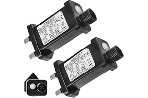 VAILEAL 2 Pack 31V LED Transformer Plug, 6W Power Supply Adapter With 8 Modes, Timer, Store Memory, IP44 European Standard for Christmas Tree, Icicle and Net Lights