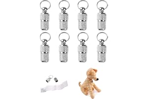 ANZONGYI 8 Pcs Pet ID Tube Tags Anti-Lost Dog Label Tube Brass Cat Dog Address Name Tag Pet ID Tag for Cat Dog Puppy Collar (Small)