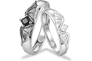 ZEPIQOR 2 Pezzi Anelli in Argento Regolabili per Coppie Anello Regolabile con Nodo d'amore in Argento Anelli di Coppia Angeli e demoni