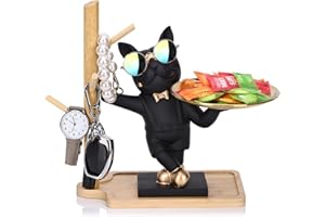 QIANLING Tablett aus Kunstharz, Bulldogge – Mehrzweck-Halter für Schlüssel, Süßigkeiten, Schmuck und Ohrringe – perfekt für Heimdekoration, moderne Kunst, Esstisch, Bürotisch, Eingangsbereich (schwarz)