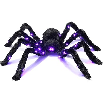 Ragno Peloso Gigante Per Halloween 75 Cm – Decorazione Horror Con Occhi Rossi, Gambe Pieghevoli, Per Interni Ed Esterni – Realistico E Spaventoso