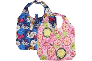 FAVORTALK Reusable Washable Foldable Shopping Bags - Nylon Shopper Bags for Women Ladies Lightweight Portable Fold Up Grocery Bag