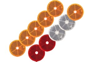 DOJA Barcelona | Mix Reflectante para Remolques Redondos| Pack 10 | Universal | Reflectantes Remolque, Catadioptrico Tractor, Reflectores Coche, Catadioptrico Moto, Caravana, Bicicleta …