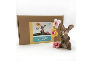 Bergin & Bath Needle Felting Kit Bunny. Craft kit for Adults and Teens. Learn How to Make a Felted Rabbit. Easter Gift. Gift for her