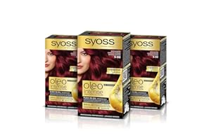 Syoss Oleo Intense - Tinte 5-92 Rojo Intenso – Coloración permanente Sin Amoníaco – Cobertura profesional de canas – Resultados de peluquería (Pack De 3)