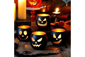 Inomhus halloween bordsdekorationer svarta glas värmeljushållare 4 st