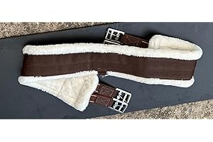 Equipride Sottopancia in pelliccia sintetica super morbida, con elastico su entrambi i lati (115 cm, marrone/bianco)