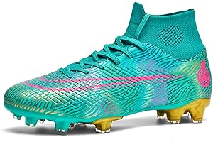 WEJIESS Fußballschuhe Herren Anti-Rutsch-Spikes Fußballschuhe Professionelle Spikes Fußballspiel Schuhe Jungen Fußballschuhe Schnürsenkel Training Sportschuhe