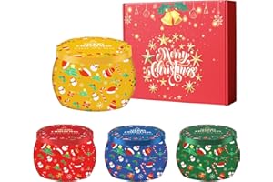 POPOYU Świąteczne świece zapachowe, zestaw upominkowy dla kobiet, naturalny wosk sojowy, 70 ml, świąteczne świece zapachowe, do kąpieli, jogi, prezent Diwali, dla kobiet, mężczyzn, 4 szt
