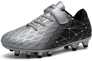 Maxome Kids Football Boots, FG/AG Boys Girls Athletic Soccer Cleats Shoes for Training, Practice, Running with Velcro