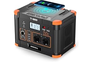 Tragbare Powerstation 500W/519Wh, Grecell Powerstation (Spitze1000W),Geräuschlos,Schnelles Aufladen,Umweltfreundlich Solargenerator für Camping,Wohnmobil und Notfall zu Hause