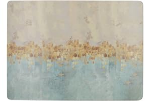 Creative Tops "Golden Reflections", stora bordstabletter med tryck och korkbaksida, 40 x 29 cm – guld (set med 4 st)