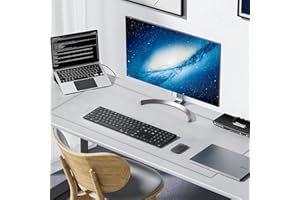 Diaryan Amazon - Sottomano da scrivania trasparente, 100 x 40 cm, in PVC, trasparente, antiscivolo, impermeabile, trasparente, bordi rotondi, per bambini, per ufficio, casa