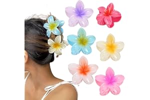 MDJEWV 6 Stück Blumen Haarspangen, Blumenhaarnadel Trendige Haarnadel Rutschfeste Kunststoff Haarspangen, Hawaiianische Accessories für Mädchen Und Frauen Strand Party Pool Urlaub