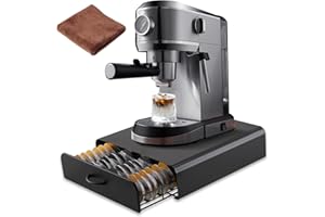 UCAMP Porte Capsules,Tiroirs de Rangement,Tiroir Capsule de Café,Tiroir Métal,64 Capsules Porte-Capsules pour Tassimo,Distributeur Capsules pour La Maison,Bureau,Envoyer 1 Chiffon de Nettoyage