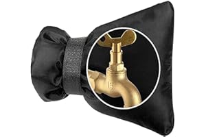 MacroHu ExtéRieur Protection Robinet,Robinet de Jardin Housse,210D Épaisses Couverture Isotherme Thermique Anti-Gel/Neige/Pluie/Givre/Froid, pour Robinet de Jardin et Extérieur (Noir)