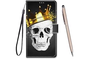 TOUCASA for iPhone XS Max Case, Creative Painted Wallet Case PU Leather Flip Magnetic Colourful Kickstand Card Slots Folio Protection Case for iPhone XS Max (6.5 Inches),Skeleton