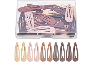 FANTESI 30 Stück Haarspangen Mädchen, 5cm Kinderhaarspange Haarspange Hair Clip mit Box Snap Haarspangen für Mädchen Kinder, Mehrfarbig