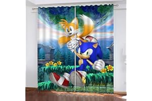 Doiicoon sonic blackout curtains blackout curtains eyelets for bedroom, blackout curtains set of 2 for children's room (2,280 x 245 cm(2X140X245cm))