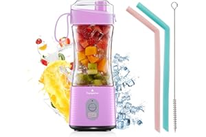 ‎VAEQOZVA Smoothie Maker to go,Vaeqozva 380ml Tragbarer Mixer Mixer Smoothie Maker Klein,Portable Blender USB Wiederaufladbarem,Mini Mixer für Shake und Smoothies,Mini Standmixer für Saft Marmelade,Rosa