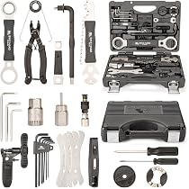 BIKE HAND Fahrrad Werkzeugkoffer,Fahrradwerkzeug Komplett Set,22 Teilig Profi Reparaturset mit Tragekoffer,ReparaturSchwarz Sport & 