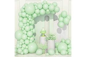 OUSUGA Globos Verdes Pastel, 106 Piezas 5 10 12 18 Pulgadas Arco Guirnalda de Globos Verde Menta Claro con Cinta para Niñas Mujeres Fiesta de Cumpleaños Decoraciones Baby Shower Boda Aniversario Bautizo