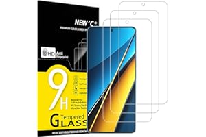 NEW'C 3 Piezas, Protector Pantalla para Xiaomi Poco X6 5G, X6 Pro 5G, Cristal templado Antiarañazos, Antihuellas, Sin Burbujas, Dureza 9H, 0.33 mm Ultra Transparente, Ultra Resistente