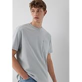 Cep Detaylı Mor Basic Tiş&ouml;rt Loose Fit/Bol Rahat Kesim 066248-70670