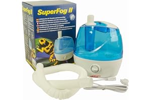 Lucky Reptile Super Fog II - Humidificateur avec réservoir d'eau de 2,1 L - brumisateur avec capacité de nébulisation de 300 ML/h - Silencieux & réglable - Accessoire pour Terrarium