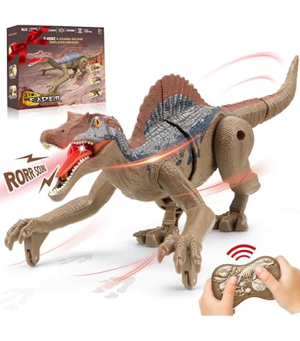 Dinosaurio de Control Remoto de 2.4GHz, Juguete Robot Velociraptor que Camina, Juguet Electrónicos de Dinosaurios RC, Regalo para Niños y Niñas