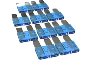 AUPROTEC Fusibles à Lames Mini 2A - 30A fusible enfichable d'automobile Choix: 15A ampère Turquoise, 10 pièces